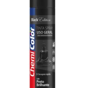 TINTA SPRAY USO GERAL PRETO BRILHANTE 400ML/250G (CHEMICOLOR) (REF 680092)