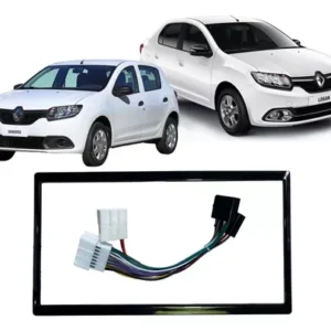 Moldura Sandero Logan 2 Din 2015 com Chicote Instalação