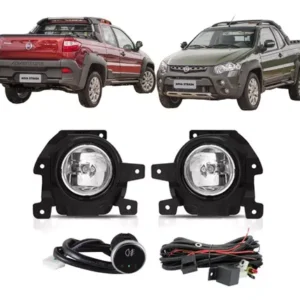 Kit Farol De Milha Fiat Strada 2014 A 2018 com Botao Original