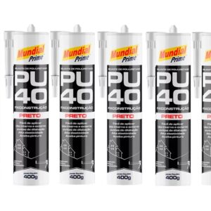 6 un Silicone Pu40 Preto Adesivo Selante De Poliuretano 400g
